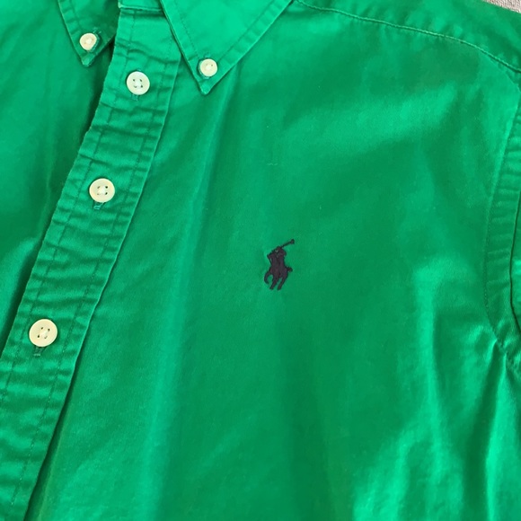 Boys Ralph Lauren S 8 10 Green Button Down Shirt - Picture 2 of 4